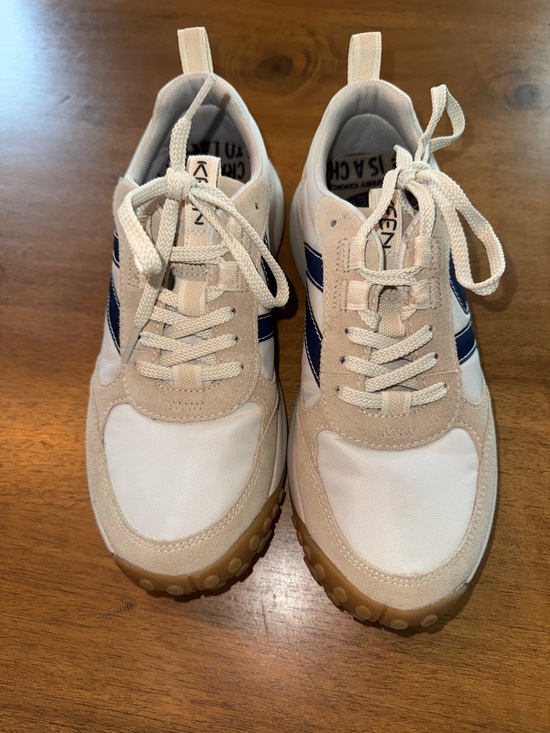 Keen Shoes - KEEN Casual Womens Sneakers in White & Beige with Navy Accent